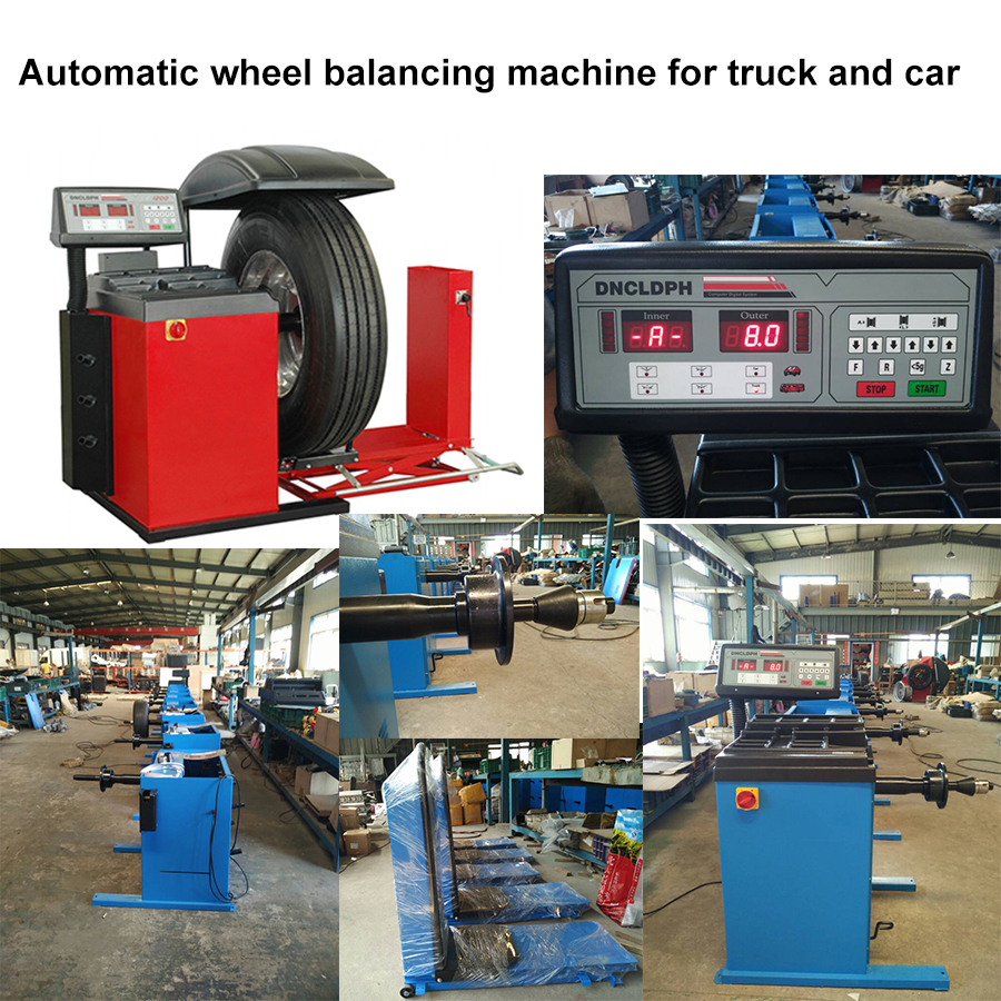 CAR AND TRUCK USED AUTOMATIC WHEEL BALANCING MACHINE 